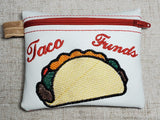 ITH Digital Embroidery Pattern for Taco Funds Cash Card Zipper Pouch 4.8 X 3.9, 5X7 Hoop