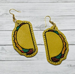 ITH Digital Embroidery Pattern for Taco Earrings / Zipper Pulls, 4X4 Hoop