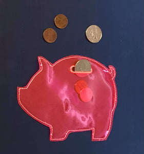 ITH Digital Embroidery Pattern for Piggy Bank 5.5 X4.1 Design, 5X7 Hoop