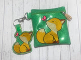 ITH Digital Embroidery Pattern for Lil Fox Snap Tab / Keychain, 4X4 Hoop
