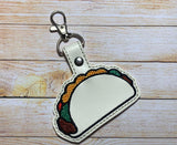 ITH Digital Embroidery Pattern for Taco Snap Tab / Keychain, 4X4 Hoop