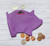 ITH Digital Embroidery Pattern for Piggy Bank Zipper Pouch Turned, 5X7 Hoop