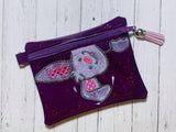 ITH Digital Embroidery pattern for Dropping in Bunny Cash Card 4.8X3.9 Zipper Pouch, 5X7 Hoop