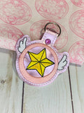 ITH Digital Embroidery Pattern for Sakura Wand Star Snap Tab / Keychain, 4X4 Hoop