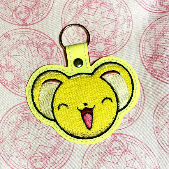 ITH Digital Embroidery Pattern for Kero Face Snap Tab / Keychain, 4X4 Hoop