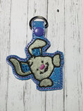ITH Digital Embroidery Pattern for Corner Bunny Snap Tab / Keychain, 4X4 Hoop
