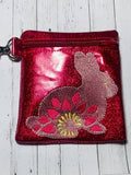 ITH Digital Embroidery Pattern for Sketch Bunny Burst Cash Card Tall Zipper Pouch, 5X7 Hoop