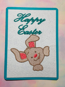 ITH Digital Embroidery Pattern for Happy Easter Corner Bunny Stand Alone Design, 5X7 Hoop