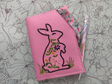 ITH Digital Embroidery Pattern for Floral Bunny Mini Comp Notebook, 5X7 Hoop