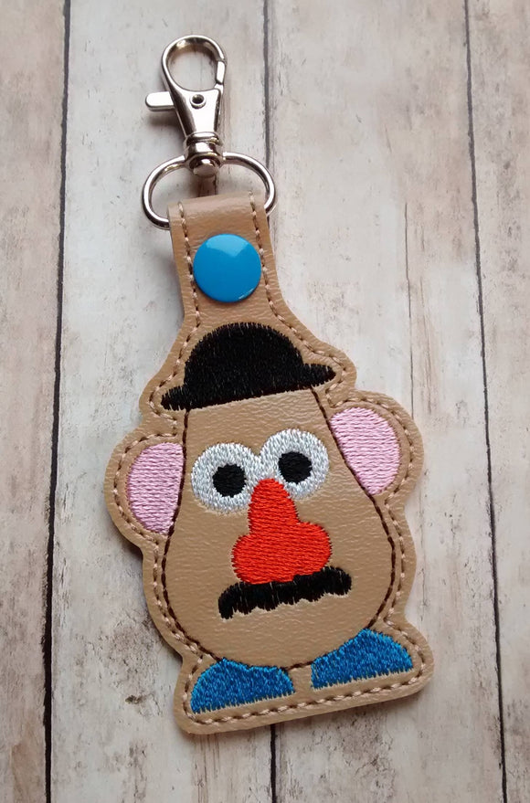 ITH Digital Embroidery Pattern for Mr Potato Head Snap Tab / Keychain, 4X4 Hoop