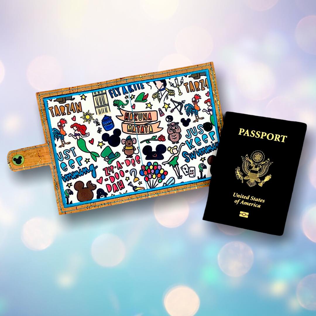 Passport Inlay Design ITH Digital Embroidery Pattern for Full Applique Passport Cover with S ...