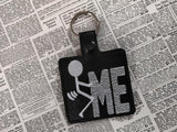 ITH Digital Embroidery Pattern for Stick Figure F ME Snap Tab / Keychain, 4X4 Hoop