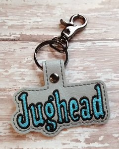 ITH Digital Embroidery Pattern for Jughead Snap Tab / Keychain, 4X4 Hoop