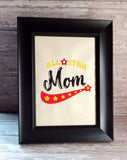 ITH Digital Embroidery Pattern for All Star Mom Stand Alone Design, 4X4 Hoop