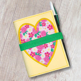 ITH Digital Embroidery Pattern for Mini Comp Notebook Cover with Heart Applique, 5X7 Hoop
