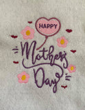 ITH Digital Embroidery Pattern for Happy Mother's Day 4.5" X 5.2" Stand Alone Design, 5X7 Hoop