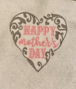 ITH Digital Embroidery Pattern for Filigree Happy Mother's Day 4.75" X 5" Stand Alone Design, 5X7 Hoop