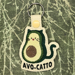 ITH Digital Embroidery Pattern for Avo-Catto Snap Tab / Key Chain, 4X4 Hoop