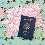 ITH Digital Embroidery Pattern for Rose Motif Passport with Snap Tab, 6X10 Hoop