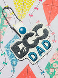 ITH Digital Embroidery Pattern for Dog Dad Snap Tab / Key Chain, 4X4 Hoop