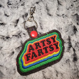 ITH Digital Embroidery Pattern for Artsy Fartsy Snap Tab / Keychain, 4X4 Hoop