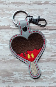 ITH Digital Embroidery Pattern for Mr Mouse Heartsicle Snap Tab / Key Chain, 4X4 Hoop