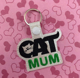 ITH Digital Embroidery Pattern for Cat Mum Snap Tab / Keychain, 4X4 Hoop