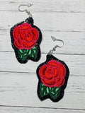 ITH Digital Embroidery Pattern for Rose Earrings I , 4X4 Hoop
