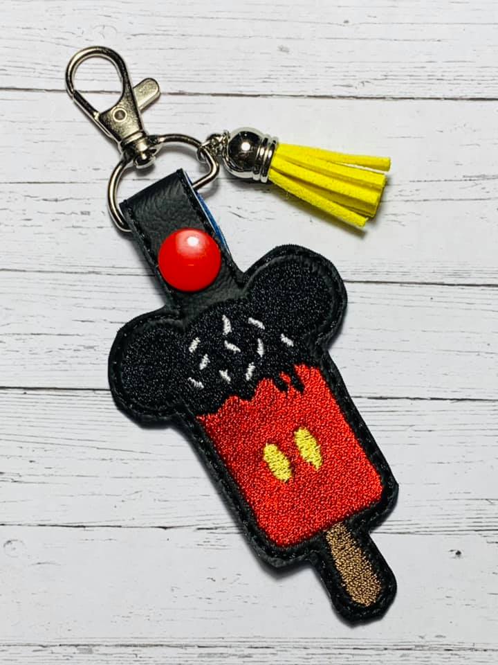 ITH Digital Embroidery Pattern for Mr Mousesicle Snap Tab / Key Chain ...