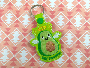 ITH Digital Embroidery Pattern for Holy Guacamole Snap Tab / Key Chain, 4X4 Hoop