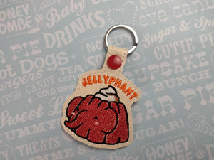 ITH Digital Embroidery Pattern for Jellyphant Snap Tab / Key Chain, 4X4 Hoop