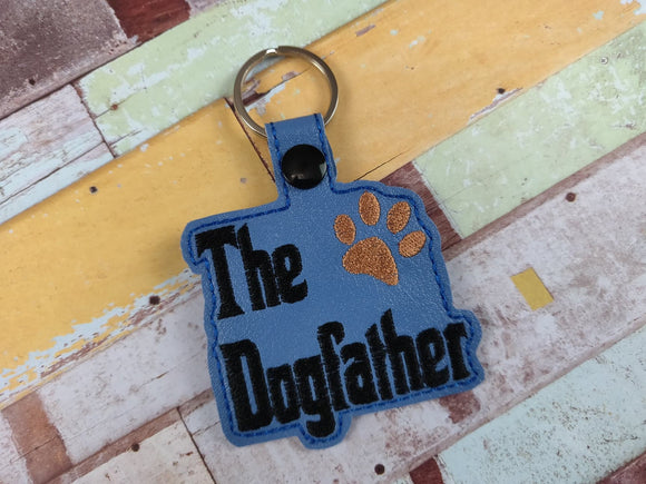 ITH Digital Embroidery Pattern for The Dogfather Snap Tab / Key Chain, 4X4 Hoop