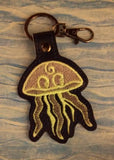 ITH Digital Embroidery Pattern for Jellyfish II Snap Tab / Key Chain, 4X4 Hoop