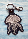 ITH Digital Embroidery Pattern for Jellyfish II Snap Tab / Key Chain, 4X4 Hoop