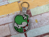 ITH Digital Embroidery Pattern for Yoshi Snap Tab / Key Chain, 4X4 Hoop