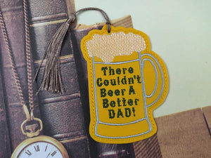 ITH Digital Embroidery Pattern for Couldn't Beer A Better Dad Beer Mug Bookmark, 4X4 Hoop
