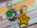 ITH Digital Embroidery Pattern for Yoshi Snap Tab / Key Chain, 4X4 Hoop