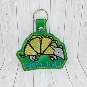 ITH Digital Embroidery Pattern for Quesa-Dillo Snap Tab / Key Chain, 4X4 Hoop
