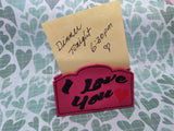 ITH Digital Embroisdery Pattern for Note - Photo Holder I Love You, 4X4 or 5X7 Hoop