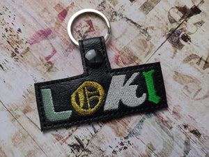 ITH Digital Embroidery Pattern for LOKI Snap Tab / Key Chain, 4X4 Hoop