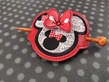 ITH Digital Embroidery Pattern for 3D Ms Mouse Hair Bun Holder, 4X4 Hoop