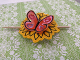 ITH Digital Embroidery Pattern for 3D Sunflower Butterfly Hair Bun Holder, 4X4 Hoop