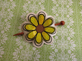 ITH Digital Embroidery Pattern for 3D Daisy Flower Hair Bun Holder, 4X4 Hoop