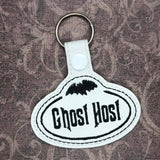 ITH Digital Embroidery Pattern for Ghost Host Snap Tab / Key Chain, 4X4 Hoop
