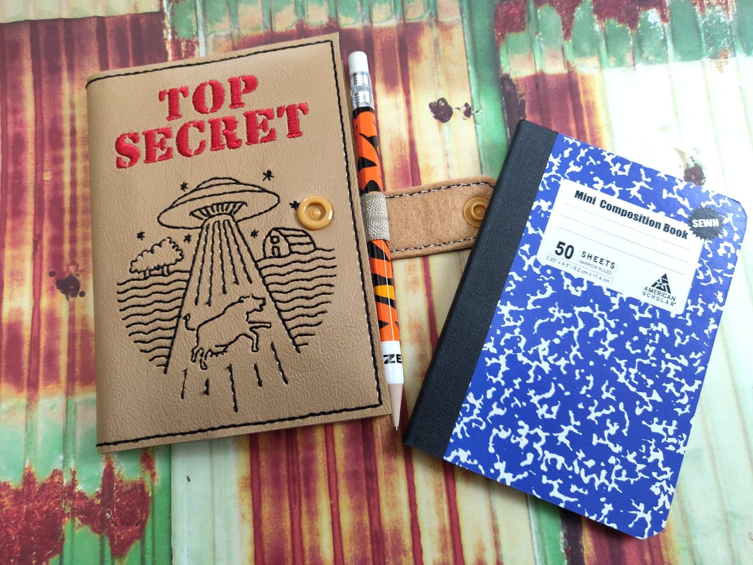ITH Digital Embroidery Pattern for Top Secret Mini Comp Notebook with ...