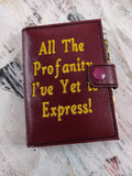 ITH Digital Embroidery Pattern for Profanity Yet To Express Mini Comp Notebook Cover with Snap Tab, 6X10 Hoop