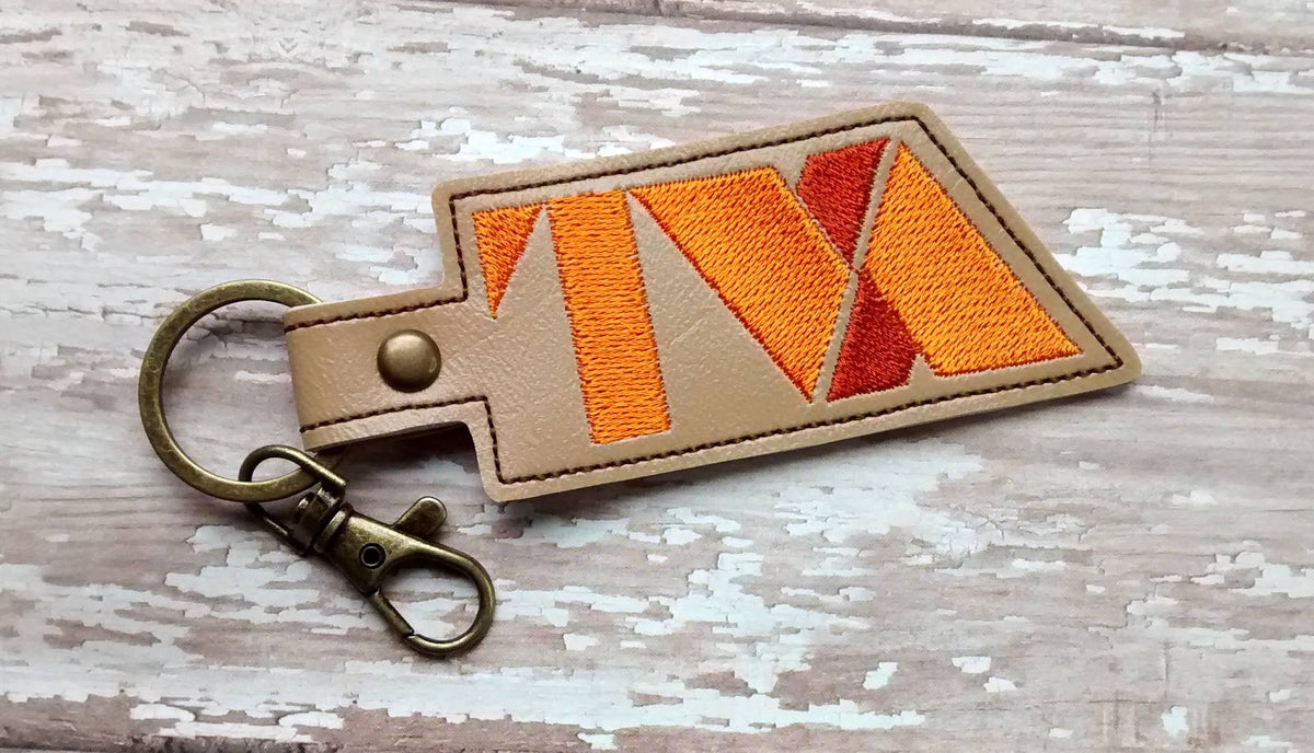 ITH Digital Embroidery Pattern for TVA Long Version Snap Tab / Key Cha ...