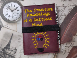 ITH Digital Embroidery Pattern for Creative Restless Minds Mini Comp Notebook Cover FOE, 5X7 Hoop
