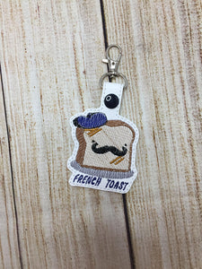 ITH Digital Embroidery Pattern for French Toast Snap Tab / Key Chain, 4X4 Hoop