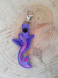 ITH Digital Embroidery Pattern for Feather Tail Hummingbird Snap Tab / Key Chain, 4X4 Hoop